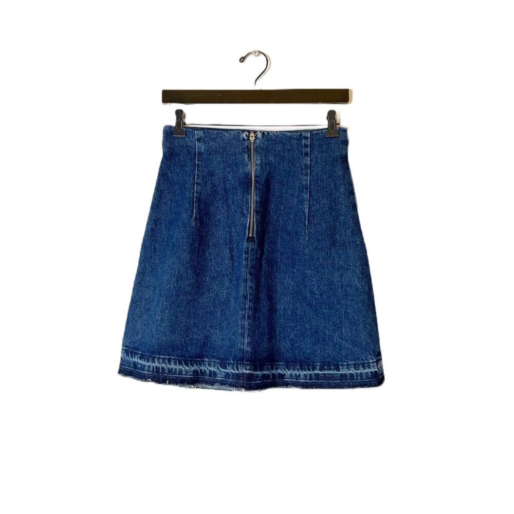 Sandro Eunice lace up Denim skirt Sz 4/6 - Picture 6 of 9
